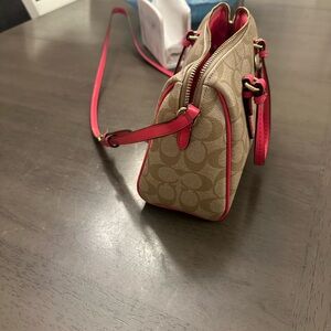 Coach Beige and Pink Crossbody Bag